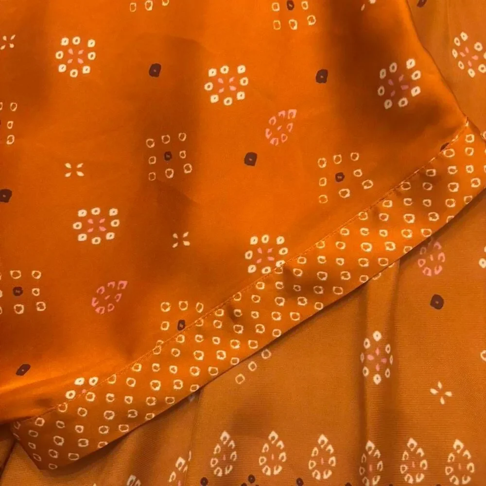 Boho Silky Orange & Pink Printed Kimono | Festival Layer | Size L/XL - Picture 2 of 5